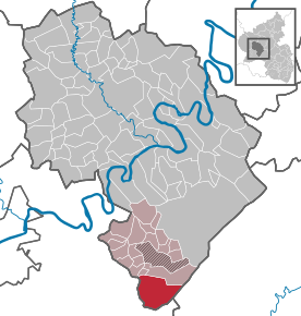 Poziția ortsgemeinde Malborn pe harta districtului Bernkastel-Wittlich