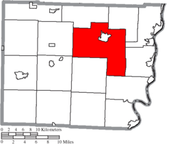 Location of Richland Township in Belmont County