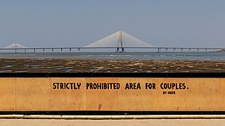 Bandra–Worli Sea Link from Dadar Beach