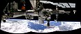 Panoramic stitch created from station cameras and NASATV footage during flyaround.