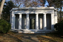 The exterior of the Chrysler Mausoleum in Sleepy Hollow, New York.