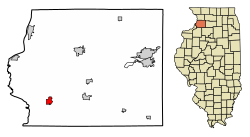 Location of Erie in Whiteside County, Illinois.