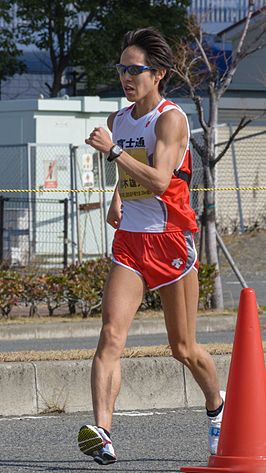 Yusuke Suzuki tijdens de Japanse kampioenschappen in 2014.