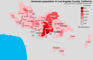 Armenians in Los Angeles County in 2000 by ZIP code