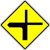 Crossroad on the left (different road classes)