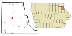 Location of Elkader, Iowa