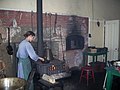 Fort Delaware kitchen with reenactor.