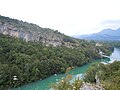 Die Hängebrücke Pont de Yenne am Beginn der Gorge de la Balme