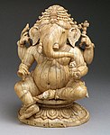 Ganesha; c. 14th-15th century; ivory; height: 18.4 cm; Metropolitan Museum of Art[88]