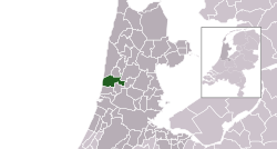 Highlighted position of Castricum in a municipal map of North Holland