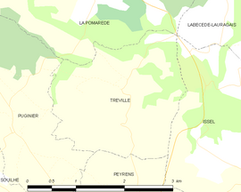 Mapa obce Tréville