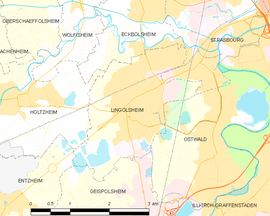 Mapa obce Lingolsheim
