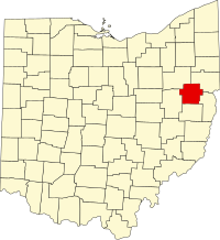 Map of Ohajo highlighting Carroll County