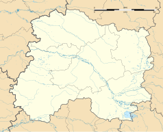 Mapa konturowa Marny, w centrum znajduje się punkt z opisem „Condé-sur-Marne”