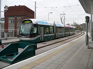 Une rame du Nottingham Express Transit.