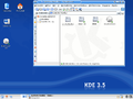 Slackware 12 with Konqueror opened on system:/media/