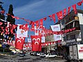 Flags of political parties before the Turkish municipal elections