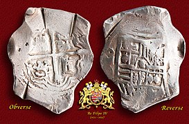 17th Century Spanish Treasure Silver 8 Reales Cob Coin.jpg