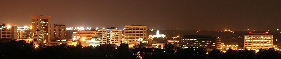 Boise skyline, at night