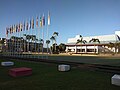 Flag poles in front of main hall of UPM