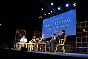 Salman Rushdie and others on stage