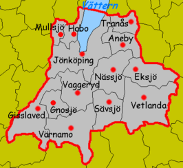 Kaart van Jönköpings län