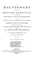 Pagina dau Dictionary of the English Language de Samuel Johnson (1755).