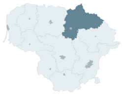 帕內韋日斯縣在立陶宛的位置