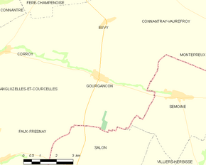 Poziția localității Gourgançon
