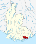 Kart over Søgne Tidligere norsk kommune