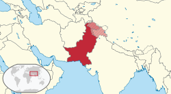 Geografisk plassering av Pakistan