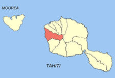 Punaauian sijainti Tahitilla
