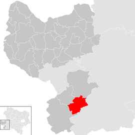 Poloha obce St. Georgen am Reith v okrese Amstetten (klikacia mapa)