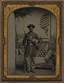 Afroamerikāņu savienības karavīra portrets Bentonas kazarmās.