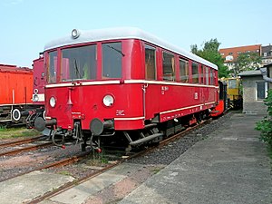 Dieseltriebwagen VT 135 110 im DB Museum Halle (Saale)