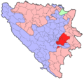 Collocatio finium municipii in Bosnia et Herzegovina.