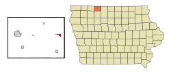 Location of Armstrong, Iowa