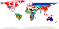 Karta svijeta koja pokazuje sve nacionalne zastave.