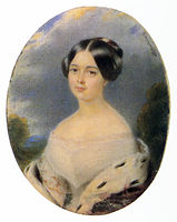 Zinaida Toll Golitsyna, vers 1840, miniature, musée historique d'État, Moscou.