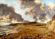 約翰·康斯特勃的《韋茅斯海灘：鮑利茲灣及喬丹山丘（英语：Weymouth Bay: Bowleaze Cove and Jordon Hill）》，53 × 75cm，約作於1816年，自1910年起收藏[78]