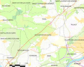 Poziția localității Rochefort-du-Gard