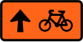 (TW-32) Cyclists follow this sign (straight ahead, left-hand)