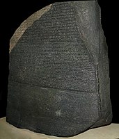 The trilingual Rosetta Stone in the British Museum