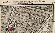 La rue Notre-Dame-de-Nazareth en 1758, avec le couvent des Pères Pénitents de Nazareth.