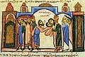 Arab embassy surrenders the Image of Edessa to the Byzantines, 944