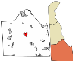 Location of Georgetown in Sussex County, Delaware.