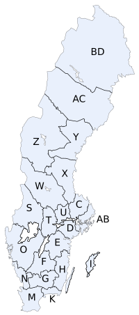 Швециядин административ карта