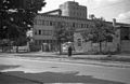 Guardhouse and a bunker at the gate to the Stauferkaserne base at Rakowiecka 4 Street housing an SS battalion. View from Rakowiecka street corner with Kazimierzowska street. July 1944