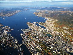 Bergen on shores of Byfjorden