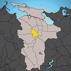 Location of El Cinco shown in yellow